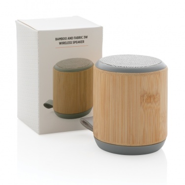 Logotrade advertising products photo of: Bamboo and fabric 3W wireless speaker