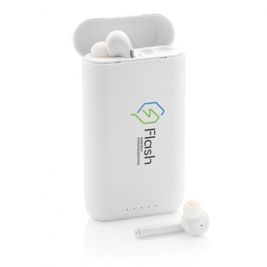 Logo trade promotional gifts image of: Liberty TWS earbuds with 5.000 mAh powerbank