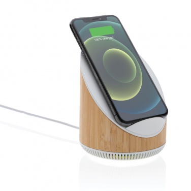 Logotrade advertising product picture of: Ovate bamboo 5W speaker with 15W wireless charger