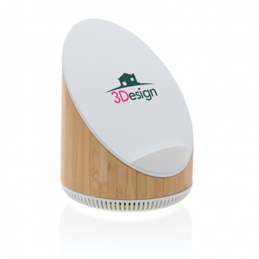 Logo trade promotional merchandise picture of: Ovate bamboo 5W speaker with 15W wireless charger