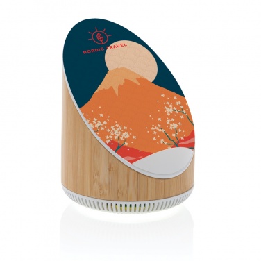 Logotrade promotional gift picture of: Ovate bamboo 5W speaker with 15W wireless charger