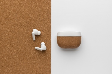 Logotrade promotional items photo of: Oregon RCS recycled plastic and cork TWS earbuds