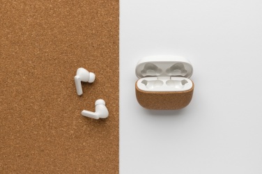 Logotrade promotional giveaway picture of: Oregon RCS recycled plastic and cork TWS earbuds