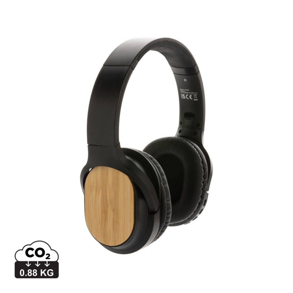 Logo trade advertising product photo of: RCS and bamboo Elite Foldable wireless headphone