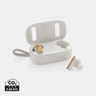 Logotrade corporate gift picture of: RCS recycled plastic & bamboo TWS earbuds