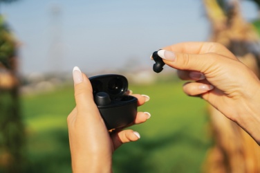 Logo trade promotional gifts picture of: Terra RCS recycled aluminium wireless earbuds