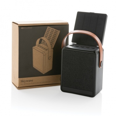 Logotrade promotional merchandise image of: Skywave RCS recycled plastic solar speaker 12W