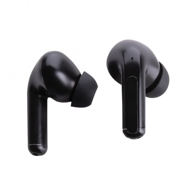 Logo trade promotional product photo of: Skywave RCS recycled plastic solar earbuds