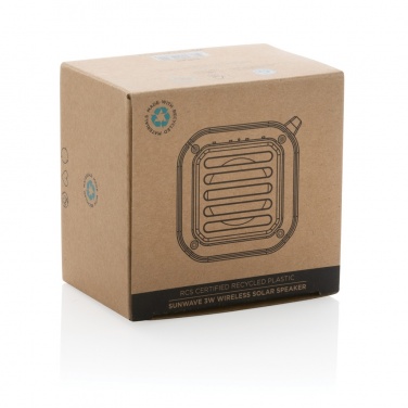 Logo trade promotional giveaways picture of: 3W RCS recycled plastic wireless sunwave solar speaker
