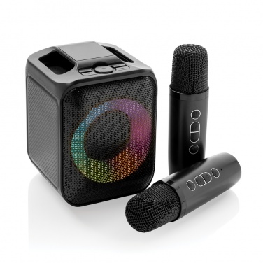 Logo trade promotional merchandise photo of: Singvibe RCS recycled plastic karaoke set with double mic