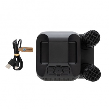 Logotrade promotional gift image of: Singvibe RCS recycled plastic karaoke set with double mic