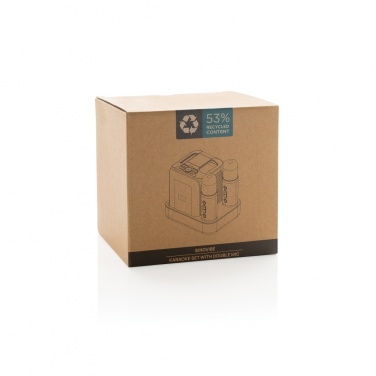 Logo trade promotional item photo of: Singvibe RCS recycled plastic karaoke set with double mic