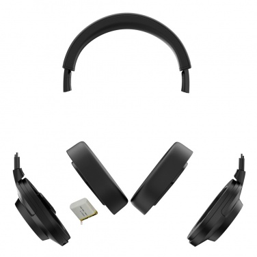 Logotrade promotional item image of: Irvine RCS recycled and repairable ANC wireless headphone