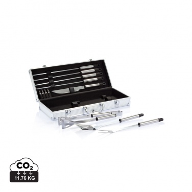 Logo trade promotional merchandise photo of: 12 pcs barbecue set in aluminium box