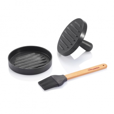 Logo trade business gift photo of: BBQ set with hamburger press and brush
