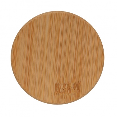 Logo trade business gifts image of: Double wall borosilicate glass with bamboo lid 250ml 2pc set