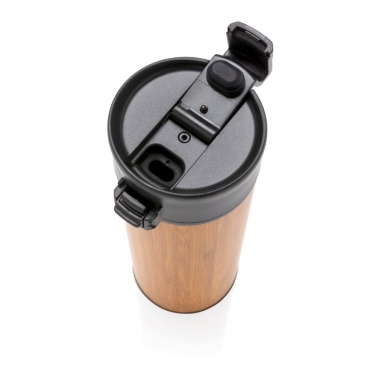 Logo trade advertising product photo of: Bogota vacuum bamboo coffee mug
