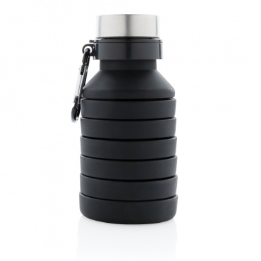 Logo trade promotional products picture of: Leakproof collapsible silicone bottle with lid