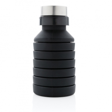 Logo trade advertising products picture of: Leakproof collapsible silicone bottle with lid
