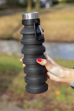 Logo trade promotional gift photo of: Leakproof collapsible silicone bottle with lid