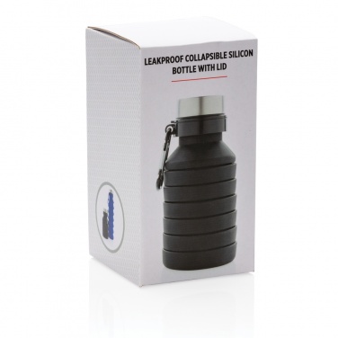 Logo trade promotional gift photo of: Leakproof collapsible silicone bottle with lid
