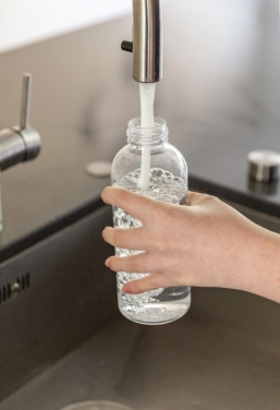 Logotrade promotional item image of: Leakproof water bottle with metallic lid