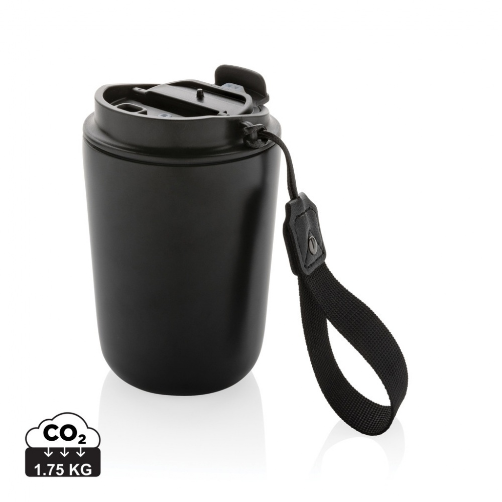Logotrade promotional item image of: Cuppa RCS re-steel vacuum tumbler with lanyard
