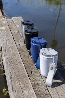 Logo trade promotional giveaways image of: Cuppa RCS re-steel vacuum tumbler with lanyard