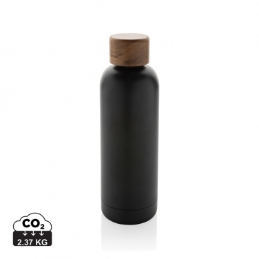 Logotrade corporate gift picture of: Wood RCS certified recycled stainless steel vacuum bottle