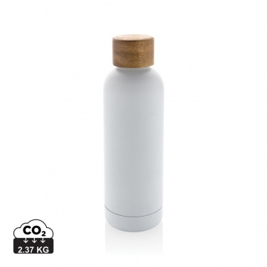 Logo trade advertising product photo of: Wood RCS certified recycled stainless steel vacuum bottle
