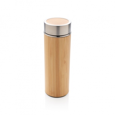 Logo trade corporate gifts image of: Leak proof bamboo vacuum bottle