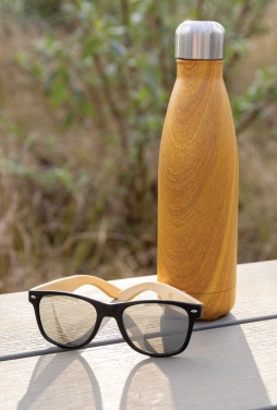 Logo trade corporate gift photo of: Vacuum insulated stainless steel bottle with wood print