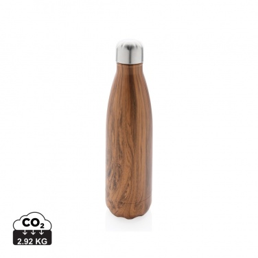 Logo trade promotional giveaways picture of: Vacuum insulated stainless steel bottle with wood print