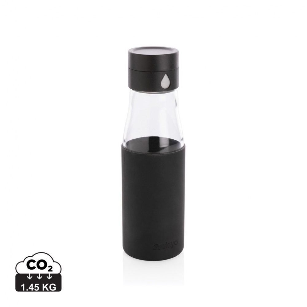 Logotrade promotional item image of: Ukiyo glass hydration tracking bottle with sleeve
