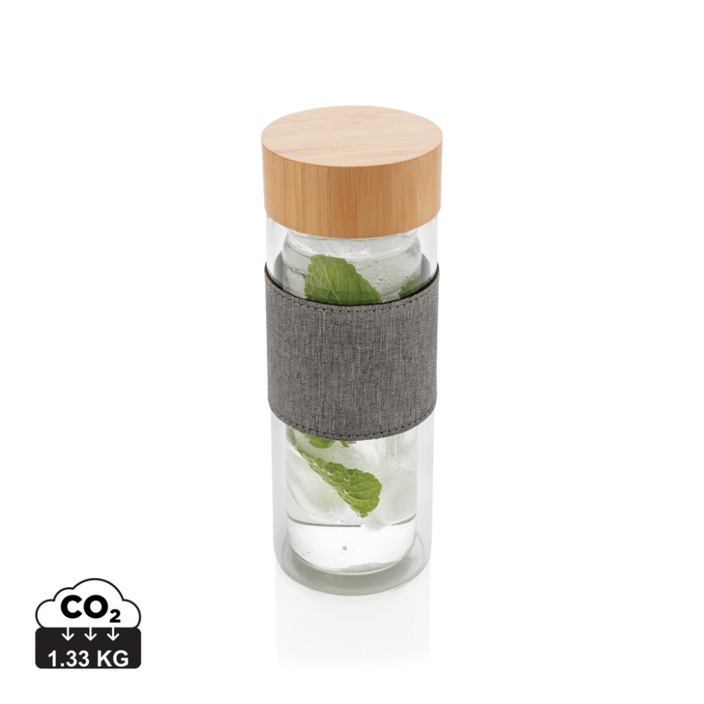 Logo trade promotional product photo of: Impact double wall borosilicate glass bottle