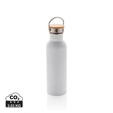 Logotrade promotional merchandise image of: Modern stainless steel bottle with bamboo lid