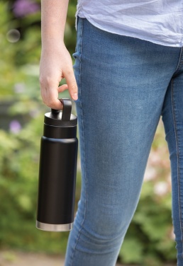Logo trade advertising products image of: Leakproof vacuum on-the-go bottle with handle