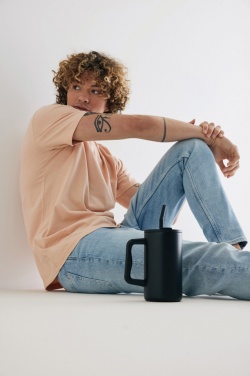 Logo trade business gifts image of: Cube RCS certified recycled steel mug 800ml
