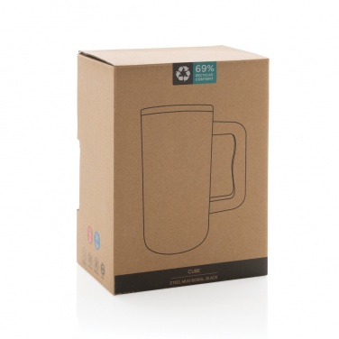 Logotrade promotional giveaway image of: Cube RCS certified recycled steel mug 800ml