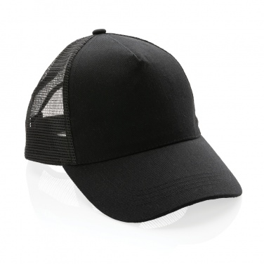 Logo trade promotional giveaways image of: Impact AWARE™ Brushed rcotton 5 panel trucker cap 190gr
