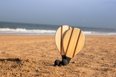 Logo trade promotional giveaways image of: Wooden frescobol tennis set