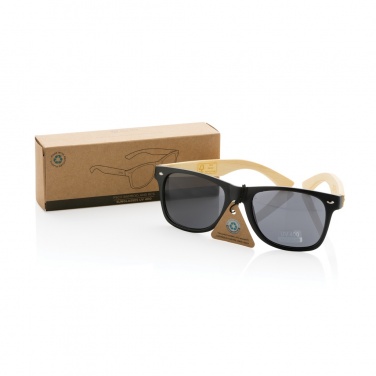 Logo trade promotional merchandise photo of: Bamboo and RCS recycled plastic sunglasses