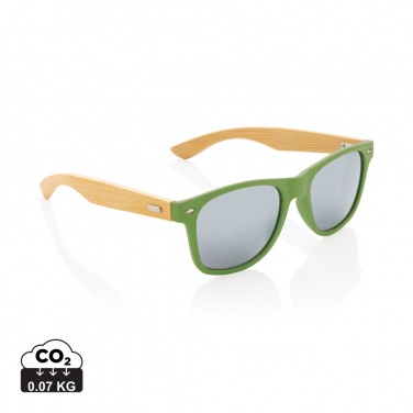 Logo trade promotional giveaway photo of: Bamboo and RCS recycled plastic sunglasses