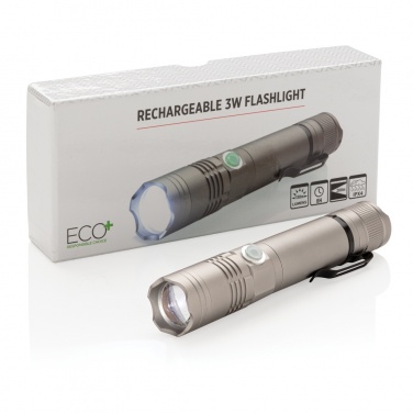 Logo trade advertising products image of: Rechargeable 3W flashlight