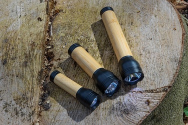 Logo trade promotional item photo of: Lucid 3W RCS certified recycled plastic & bamboo torch