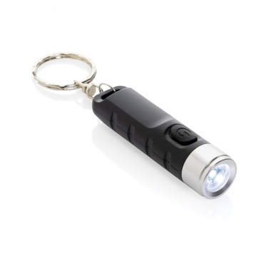 Logo trade promotional merchandise picture of: Globix RCS recycled plastic USB re-chargeable keychain torch