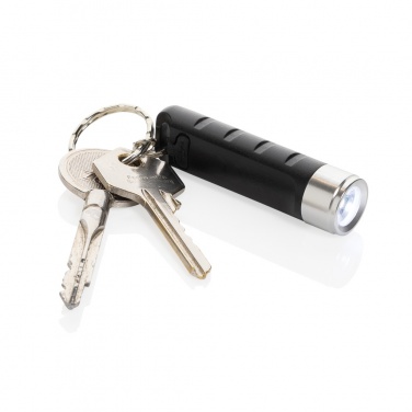 Logo trade corporate gifts picture of: Globix RCS recycled plastic USB re-chargeable keychain torch
