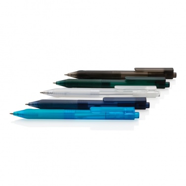 Logo trade promotional products image of: X9 frosted pen with silicone grip