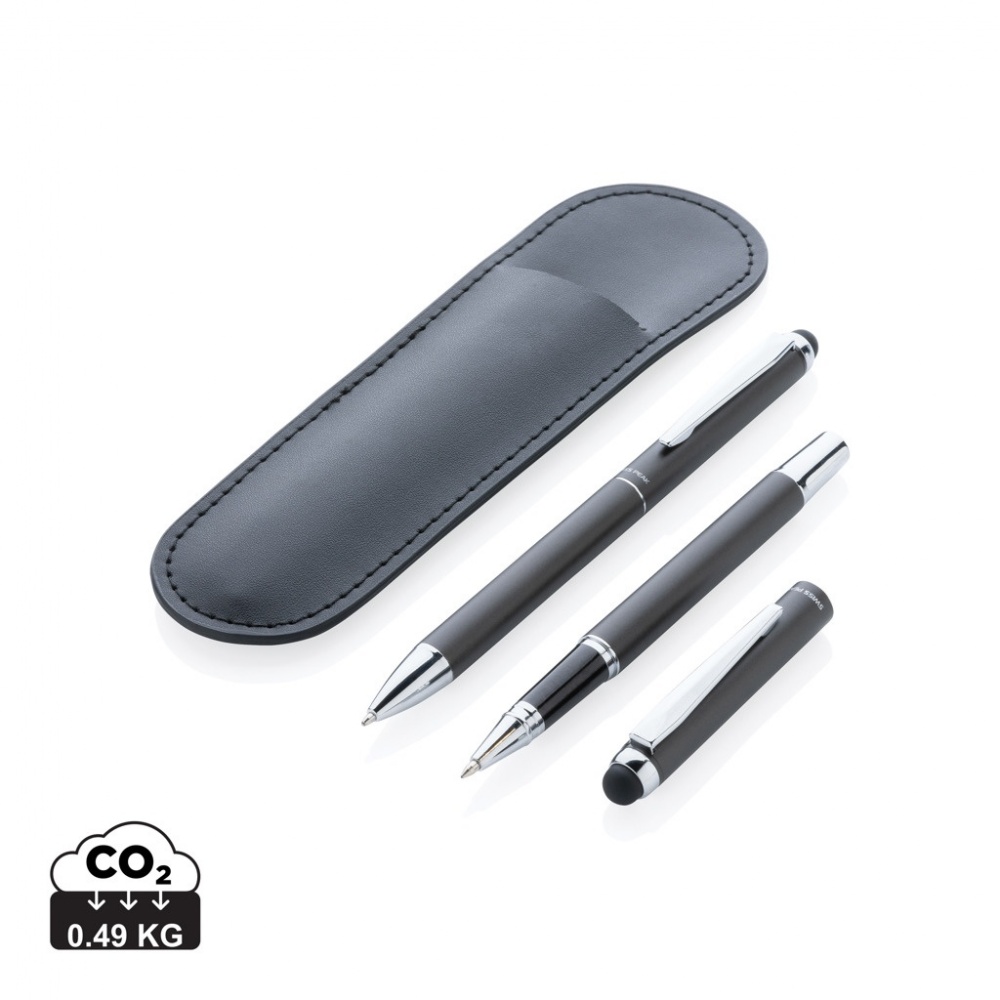 Logotrade corporate gift image of: Swiss Peak deluxe pen set in PU pouch