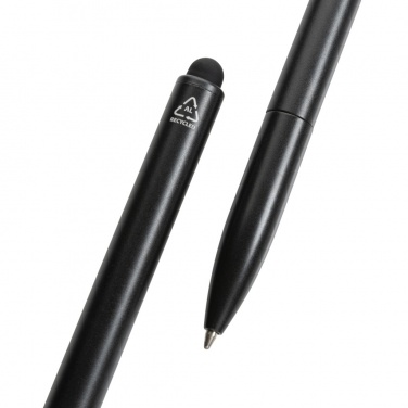 Logo trade corporate gifts image of: Kymi RCS certified recycled aluminium pen with stylus